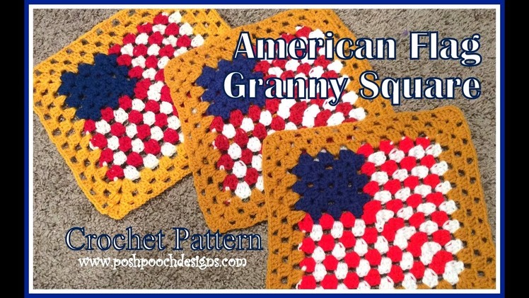 American Flag Granny Square Crochet Pattern