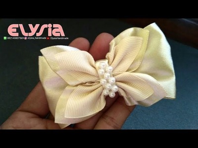 Beautifull Ribbon Bow With Pearl | DIY by Elysia Handmade