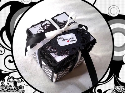 Black and White Exploding Gift Box (Small) for Anniversary, Monthsary or Birthday