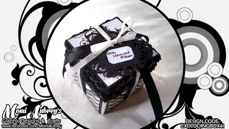 Black and White Exploding Gift Box (Small) for Anniversary, Monthsary or Birthday