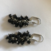 Black Crystal Beads Earrings