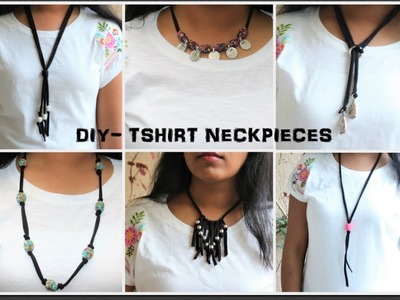 Convert t shirt to necklaces in 6 easy ways