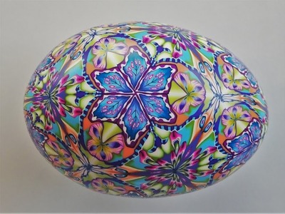 Covering a Goose Egg with Polymer Clay, using a Kaleidoscope Cane