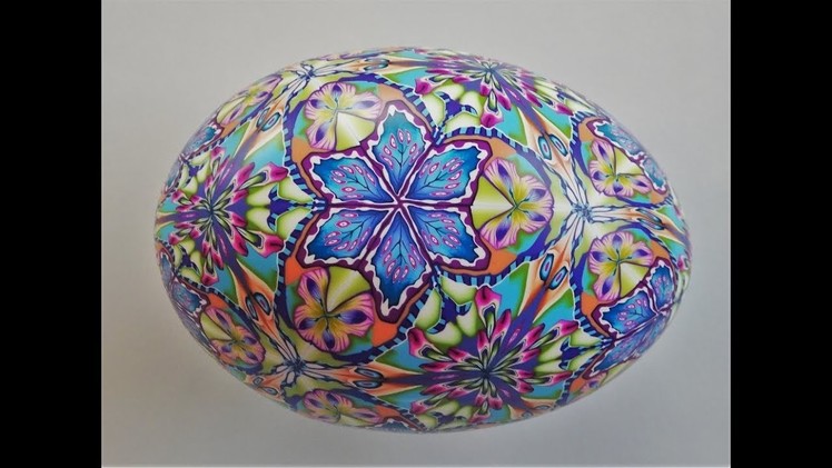 Covering a Goose Egg with Polymer Clay, using a Kaleidoscope Cane