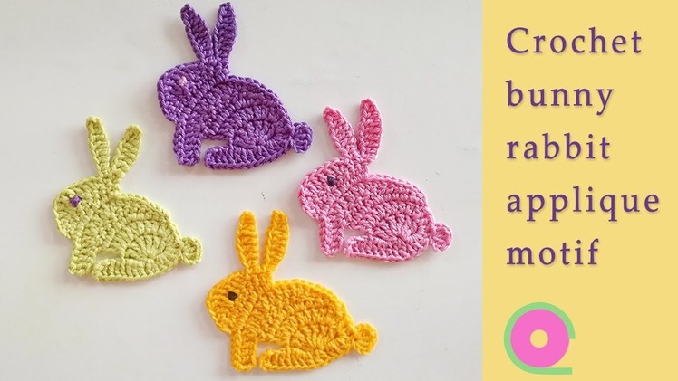 Crochet bunny rabbit applique motif