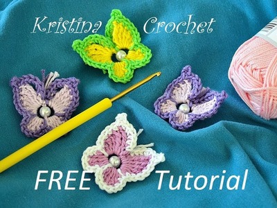 Crochet butterfly Tutorial with pattern Heklani leptir