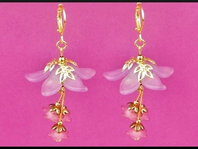 DIY | Blumen Perlen Ohrringe | Ohrschmuck | Beaded acrylic flower earrings | Beadwork jewerly