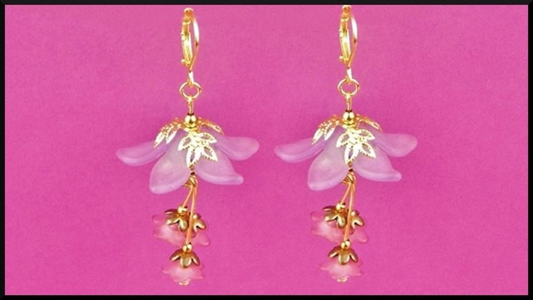 DIY | Blumen Perlen Ohrringe | Ohrschmuck | Beaded acrylic flower earrings | Beadwork jewerly