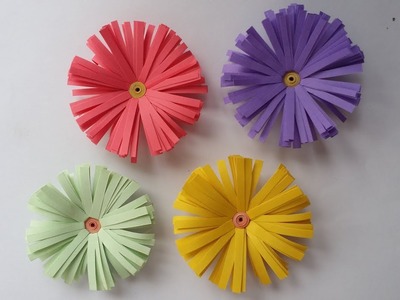 DIY: How to Make Beautiful Daisy  flower with Colour  Paper!!! Small Flower. . 