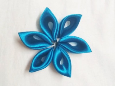 Diy kanzashi ribbon flower. how to make ribbon flower. kanzashi flowers tutorial. Preeti Chauhan