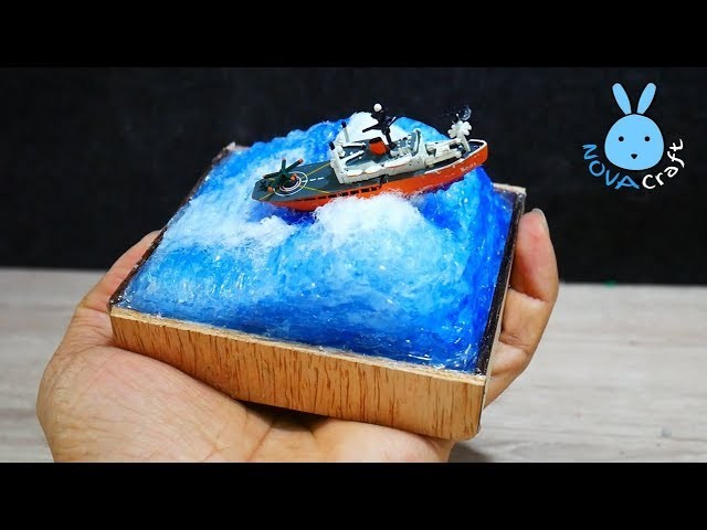 DIY Newspaper miniature Sea | DIY ที่ทับกระดาษทะเลคลั่งจากปืนกาวร้อน