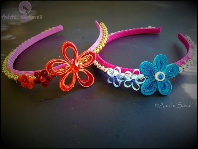 DIY Quilled Hair Band. Hairbelt | Quilling Flowers | Easy Quilled design
