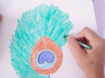 DIY | scratch painting | peacock feather painting using toothpick | kids drawing ideas