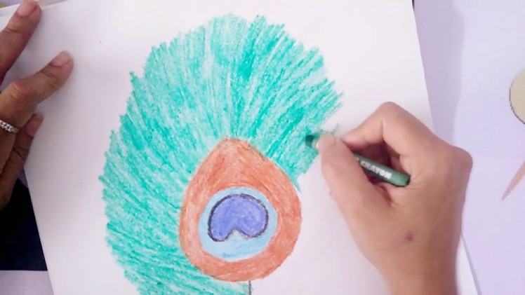 DIY | scratch painting | peacock feather painting using toothpick | kids drawing ideas