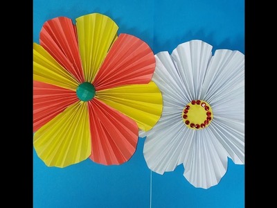 Diy Wanddeko papier blumen basteln-easy paper flower wall decoration