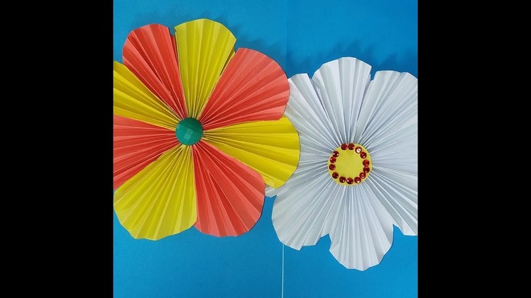 Diy Wanddeko papier blumen basteln-easy paper flower wall decoration