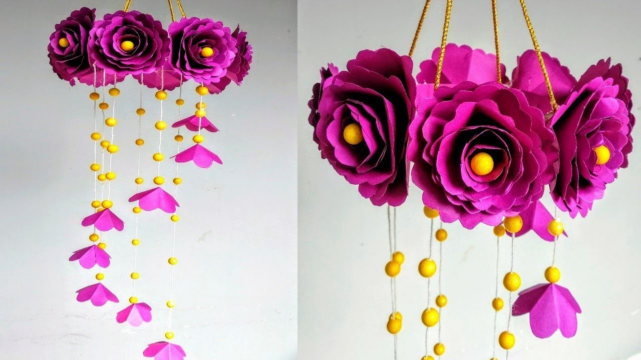 DIY Wind Chime with Beautiful Paper Roses|Wall Hanging|Paper Craft