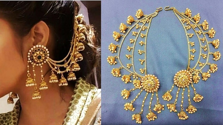 Gorgeous Bahubali Side Jhumka Chain Earring Design