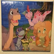 Hand crafted baby dinosaur canvas wall art
