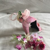 Hand crafted high heel shoe cake topper