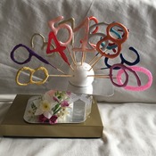 Hand crafted number cake topper