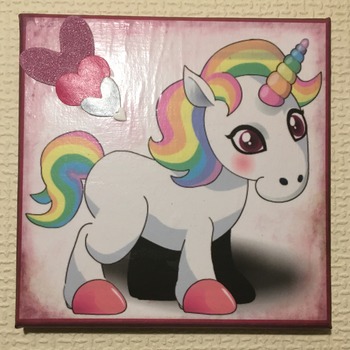 Hand Crafted unicorn canvas wall art
