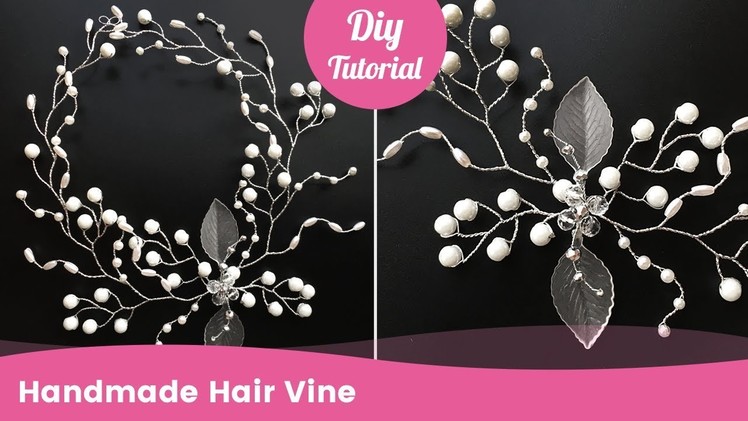 Handmade Wedding Hair Vine from Pearls. Bridal DIY Tiara.