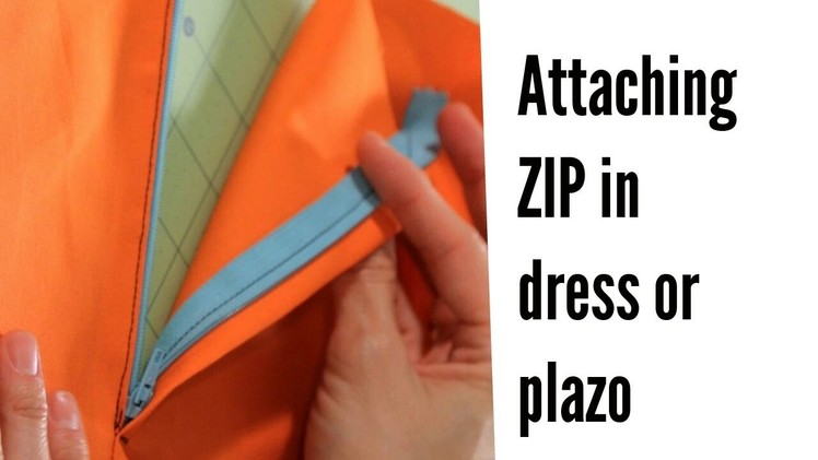 How to insert zip in pants plazo or skirt. पलाज़ो पेंट में ज़िप लगाने का सबसे आसान तरीका