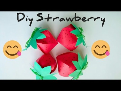 How to make paper strawberry. Paper fruit. Making colour paper strawberry. Craft by KovaiCraft