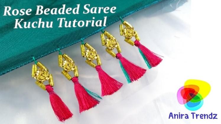 How to make Saree Kuchu Tassel using Rose Beads and Tube Beads