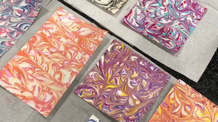 How to Marble Paper with shaving cream & craft paint