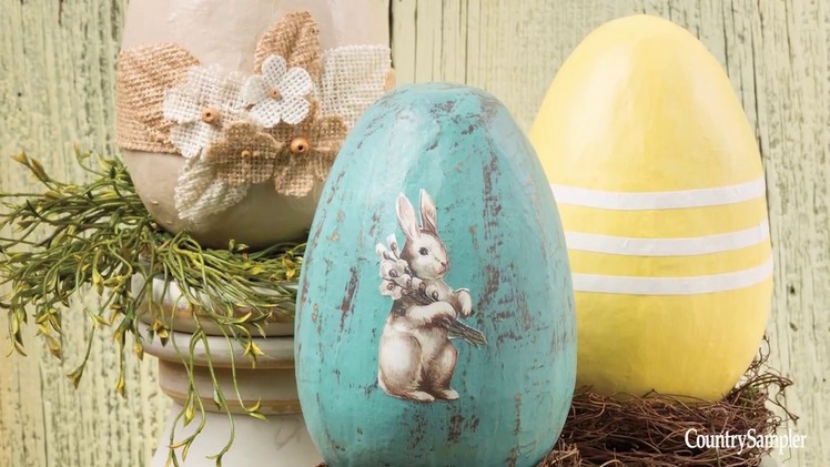 How to Paint and Decorate Papier-Mache Eggs for Easter Decor - A Country Sampler DIY Video