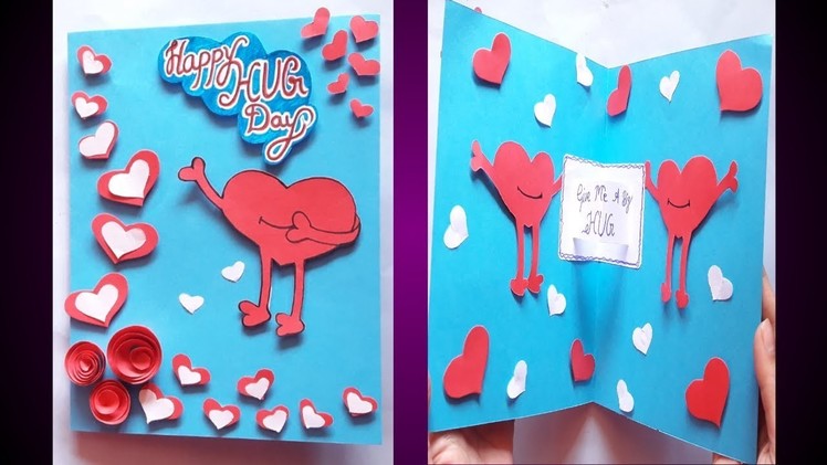 Hug day Card || greeting card idea for valentines day || easy making