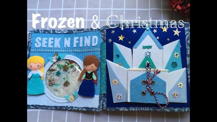 Kid learning with FROZEN Quiet book (Fine motor skill)