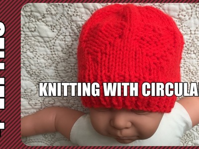 #LittleHatBigHeart OR #Valentine's Hat with ❤️  , Knitted On Circulars - 4 Lefties