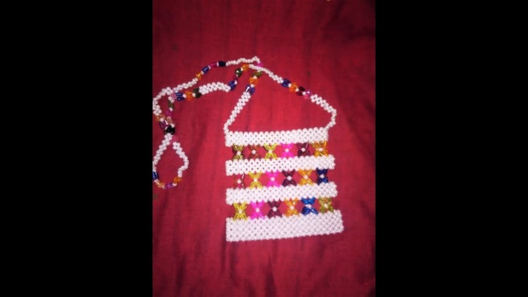 পুঁতির MOBILE ব্যাগ তৈরি || How to make mobile bag with bead||kivabe Mobile Bag banai|| Beaded purse