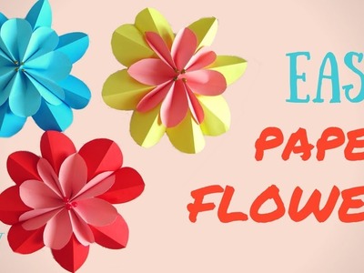 Paper flower Easy DIY  3D Spring Flowers  Making Paper Flowers. TUTORIAL - Hand made
