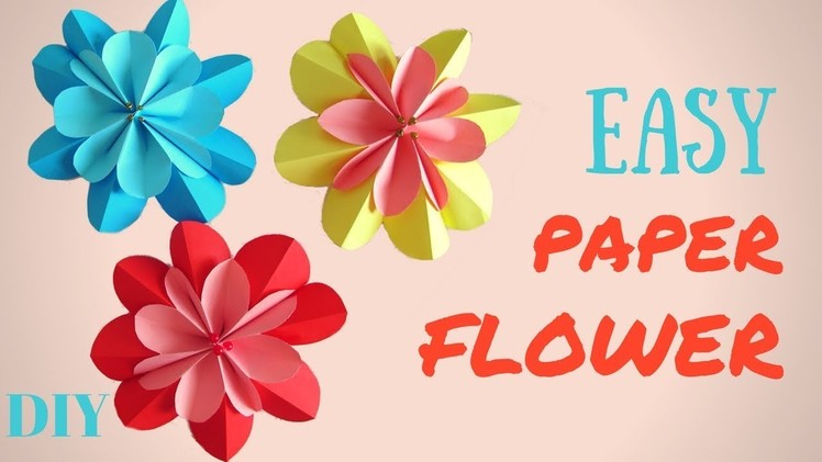 Paper flower Easy DIY  3D Spring Flowers  Making Paper Flowers. TUTORIAL - Hand made