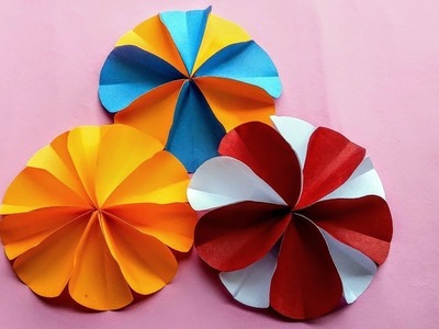 Paper Flower Making Tutorial-DIY Circle paper flower decoration Ideas