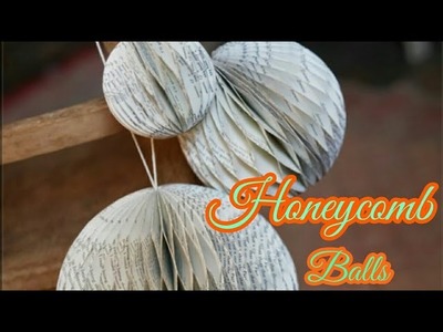 Paper Honeycomb ball !! How to make perfect honeycomb ball using newspaper -newspaper craft