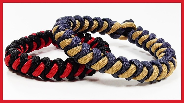 Paracord Bracelet: "Corkscrew Snake Knot" Bracelet Design Without Buckle
