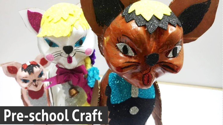 Preschool Craft Ideas Out of Plastic Bottles - How to Make a CATS from Plastic Bottles