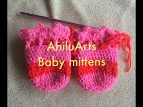 Simple Mittens - Baby Mittens - Girl mittens - simple and elegant - crochet - DIY tutorial - Tamil