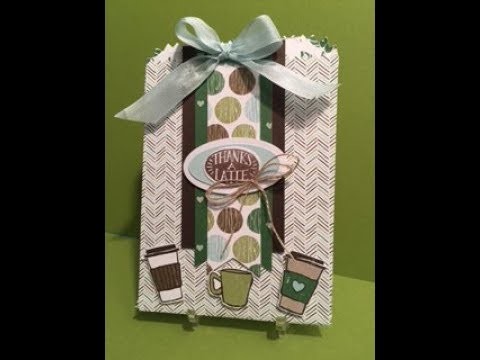 STAMPIN' UP COFFEE CAFE MINI TREAT BAG GIFT CARD HOLDER