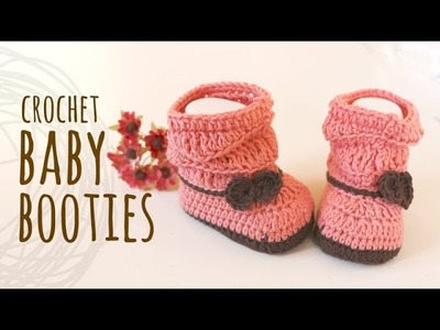 Tutorial Peach Baby Booties Crochet