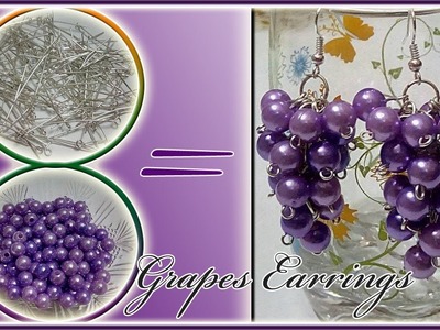 #117 How to Make Pearl  Beaded Grapes like Earring || Diy || Jewellery Making