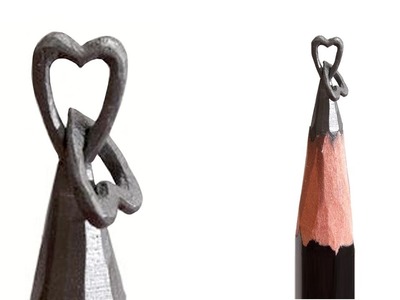 2 Hearts Together Pencil Carving | How to Pencil Carving 2 Hearts