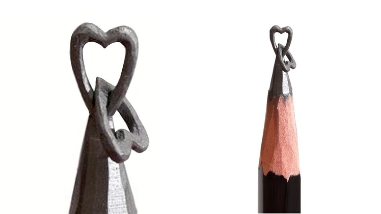 2 Hearts Together Pencil Carving | How to Pencil Carving 2 Hearts