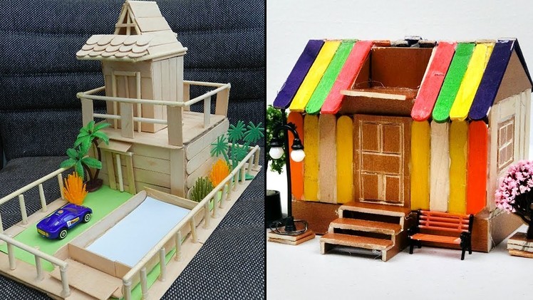 3 Easy and Quick Popsicle Stick House #22 | How to & DIY Crafts Ideas