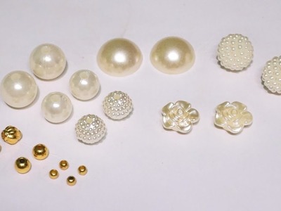 5 Beautiful Designer Pearl Earrings Making At Home | DIY | Hand Made Pearl Jewelry | uppunutihome